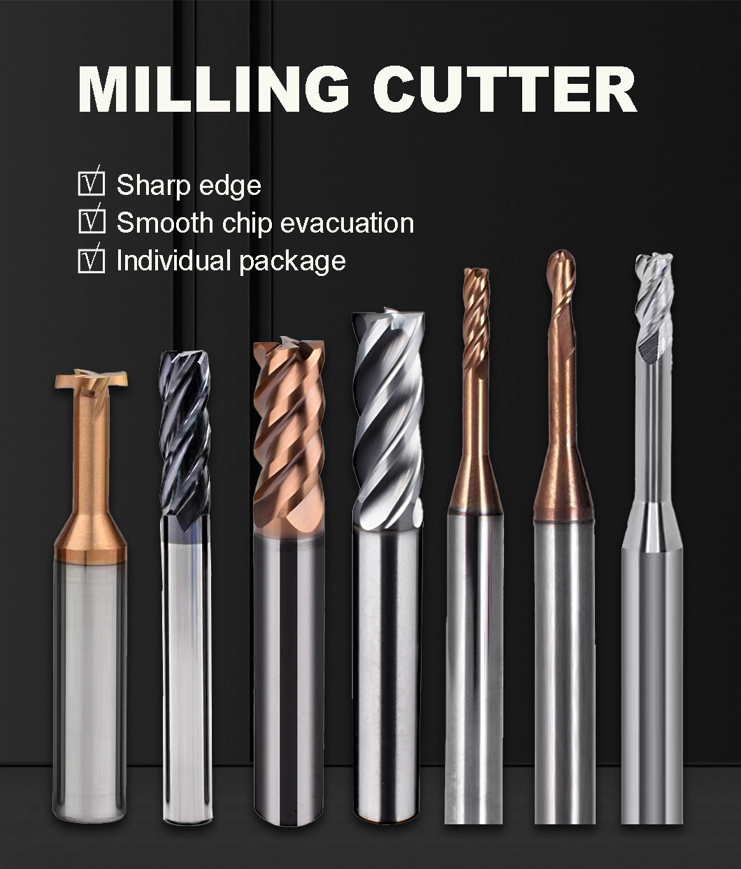 Wyk Solid Carbide Corner Rounding Cutters Chamfering Milling Cutter Peripheral Milling Cutter CNC Freze Carbide Cutters Milling Tool Inner R Milling Cutter