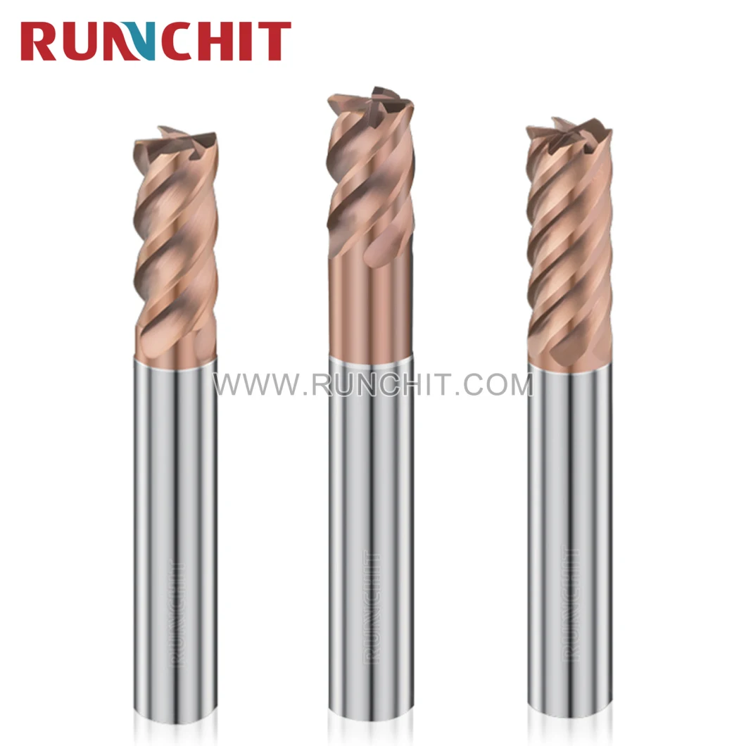 Best CNC Solid Carbide CNC Machine Tools Flate End Mill Cutting Tools 4 Flute Corner Radius End Mill D2*R0.3*3*6*L60*D6*4t (NRB0203)