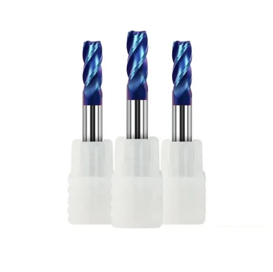 Заводская цена 4-зубая твердосплавная концевая фреза с ЧПУ и синим нанопокрытием